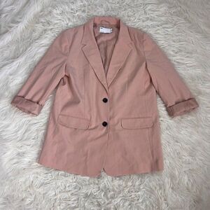 ASOS DESIGN Women’s mix & match slim Oversized boy blazer in Blush Pink Size 8